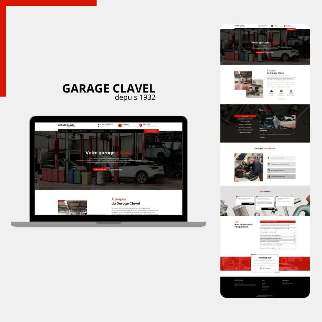 Capture création site web garage auto moto